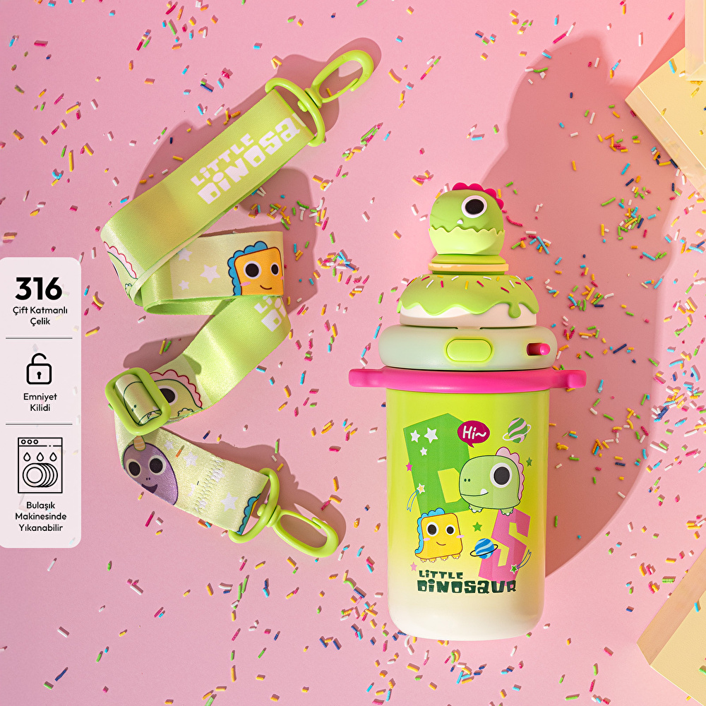 Emsan Baby Dinosaur Termos Yeşil 450 ml görseli 1