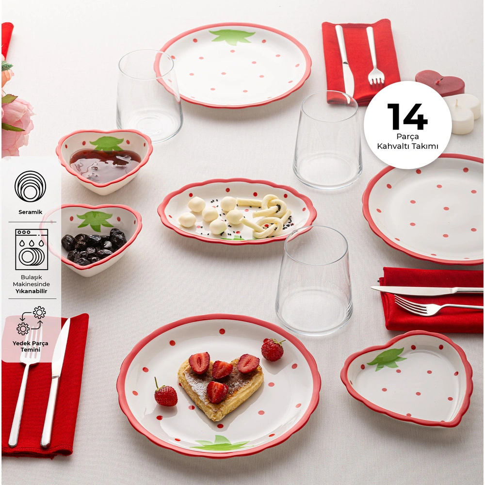 Emsan Loveberry 14 Parça 6 Kişilik Kahvaltı Takımı görseli 3