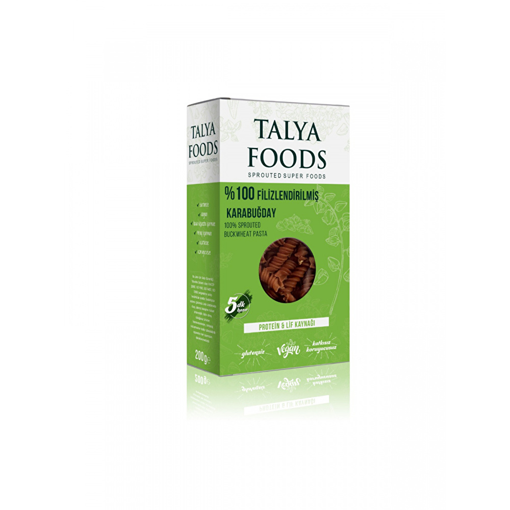 Talya Foods Filizlenmiş Çiğ Karabuğday Makarnası 200 G görseli 1