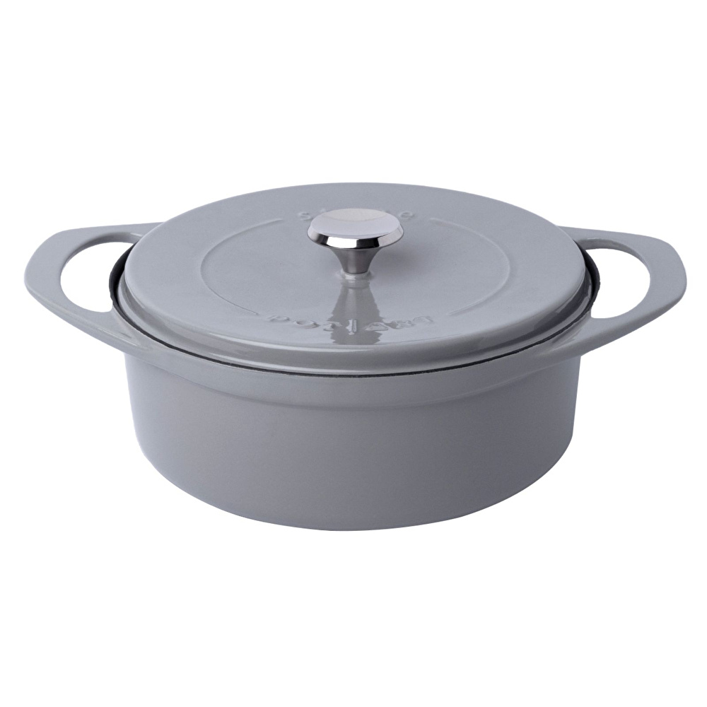 Pot Art Derin Döküm Tencere Mat Emayeli Gri 28 cm görseli 2