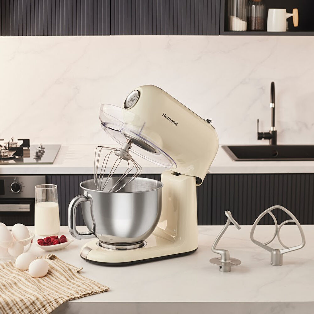 Homend Vintage Profashion 3027H Döküm Hamur Yoğurma Makinesi Siyah 1500W 5,5L thumbnail 10