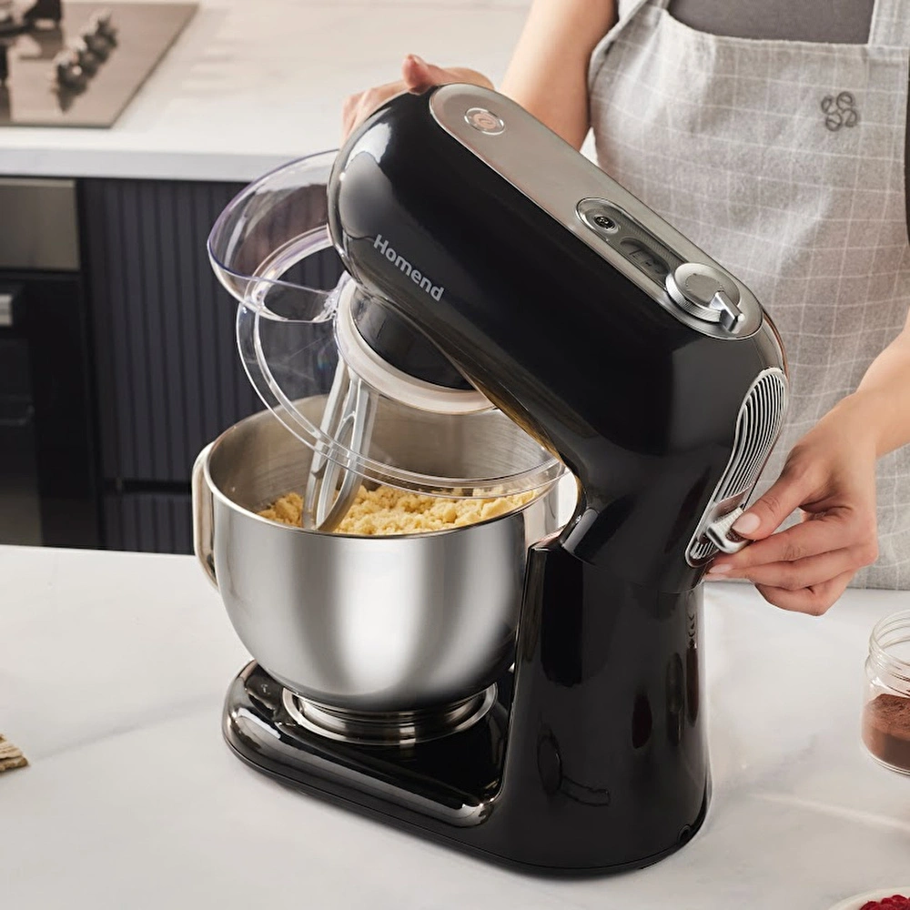 Homend Vintage Profashion 3027H Döküm Hamur Yoğurma Makinesi Siyah 1500W 5,5L thumbnail 4