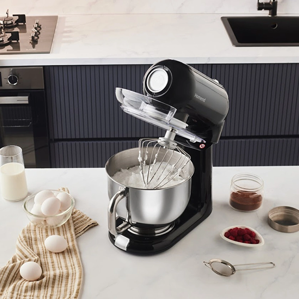 Homend Vintage Profashion 3027H Döküm Hamur Yoğurma Makinesi Siyah 1500W 5,5L thumbnail 7