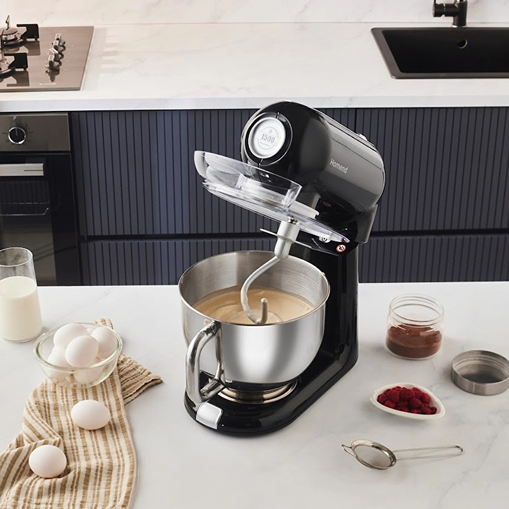 Homend Vintage Profashion 3027H Döküm Hamur Yoğurma Makinesi Siyah 1500W 5,5L thumbnail 8