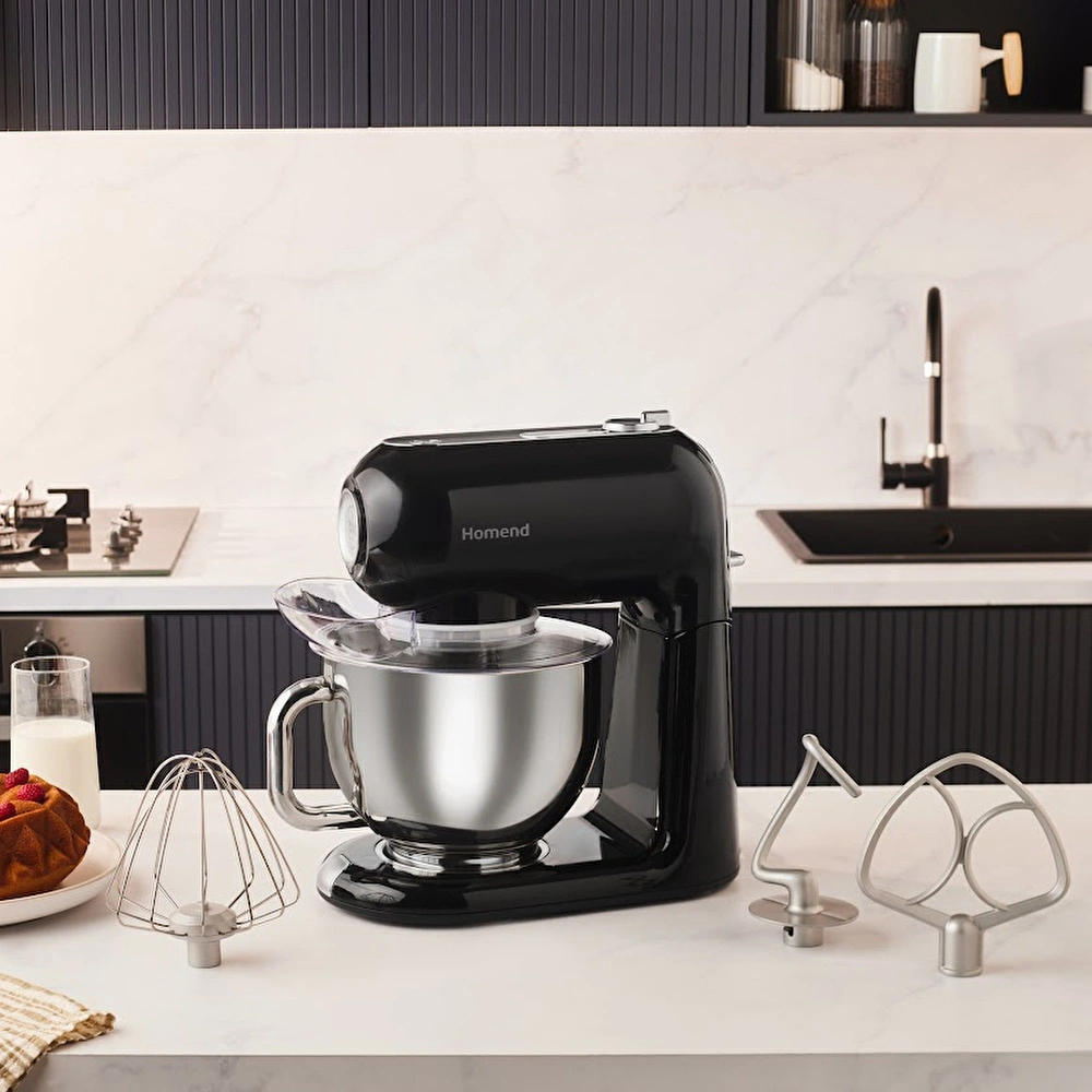 Homend Vintage Profashion 3027H Döküm Hamur Yoğurma Makinesi Siyah 1500W 5,5L thumbnail 2