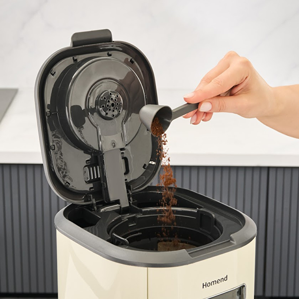 Homend Vintage Coffeebreak 5027H Filtre Kahve Makinesi Krem görseli 7