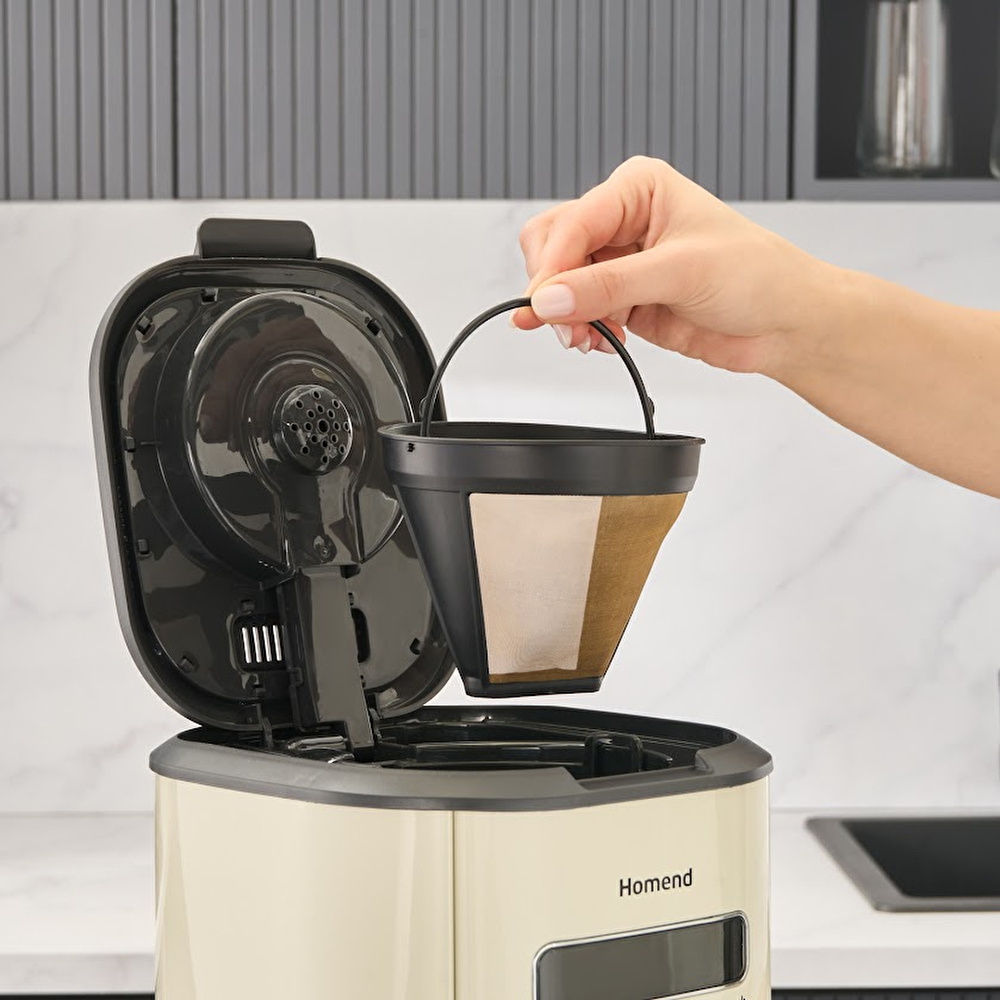 Homend Vintage Coffeebreak 5027H Filtre Kahve Makinesi Krem görseli 6