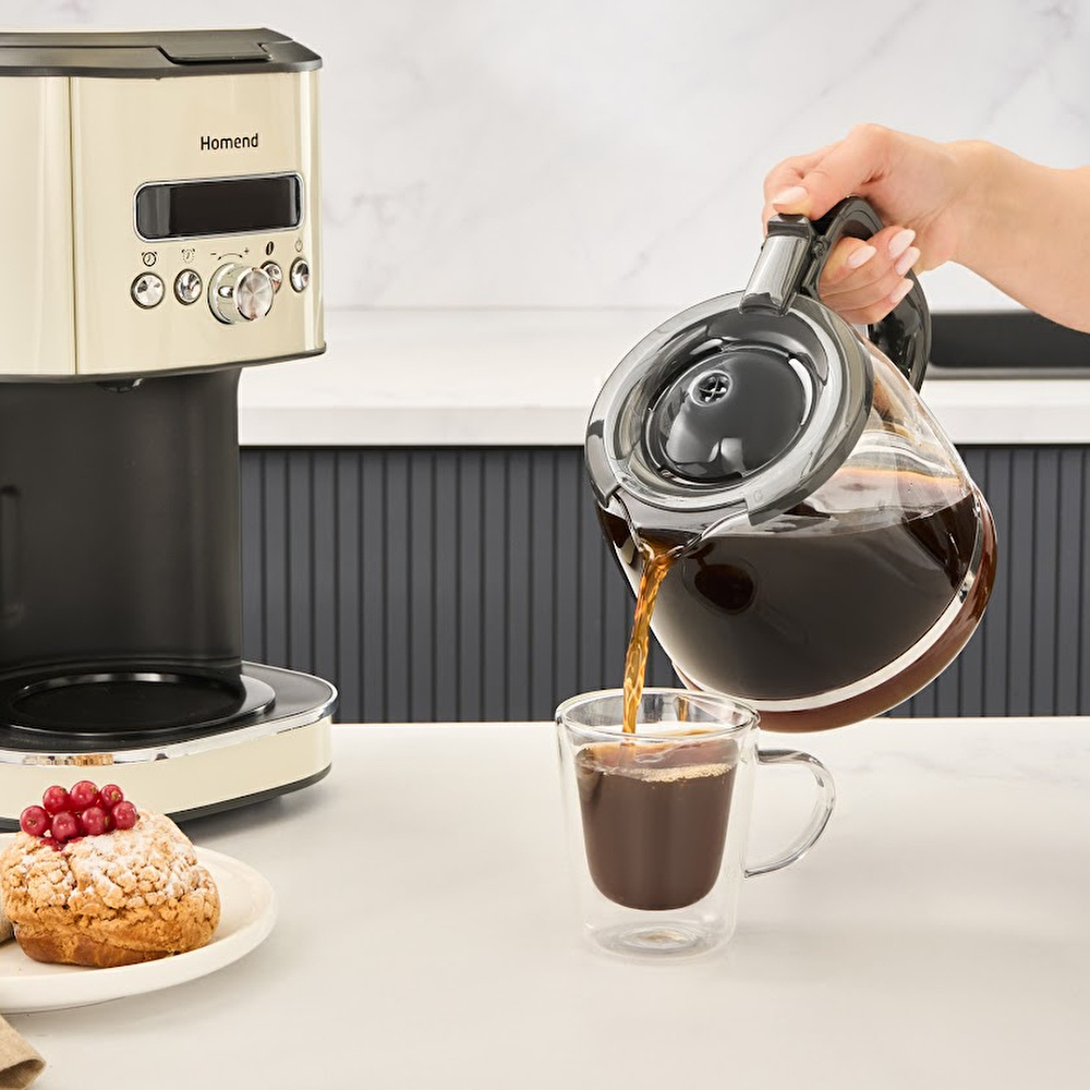 Homend Vintage Coffeebreak 5027H Filtre Kahve Makinesi Krem görseli 5