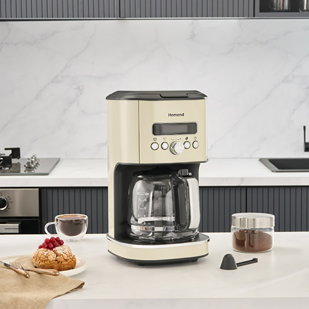 Homend Vintage Coffeebreak 5027H Filtre Kahve Makinesi Krem görseli 2