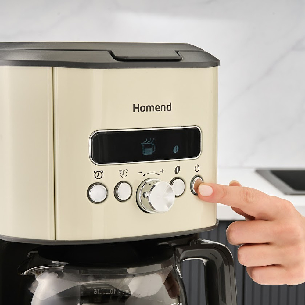Homend Vintage Coffeebreak 5027H Filtre Kahve Makinesi Krem görseli 3