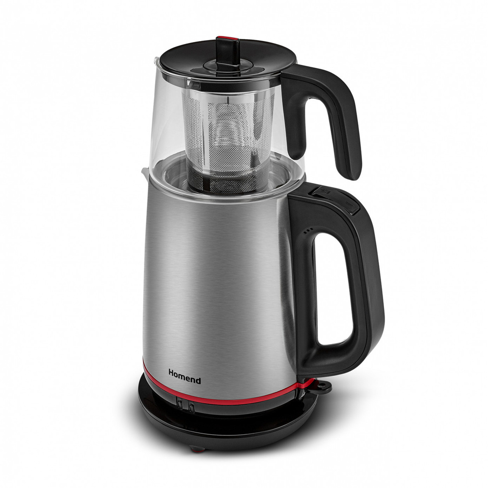 Homend Royaltea 1750H Cam Demlikli Inox Siyah Çay Makinesi görseli 3