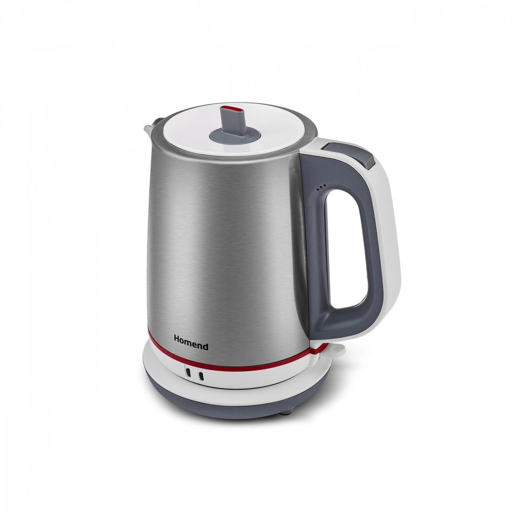 Homend Royaltea 1751H Cam Demlikli Inox Çay Makinesi Beyaz görseli 2