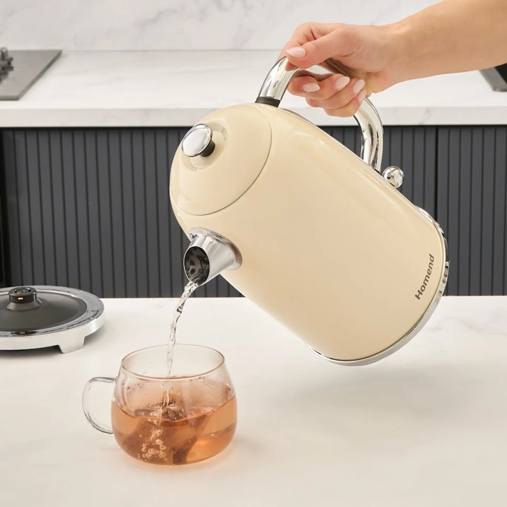 Homend Vintage Heatrow 1627H Kettle Su Isıtıcısı 2200W Krem görseli 5