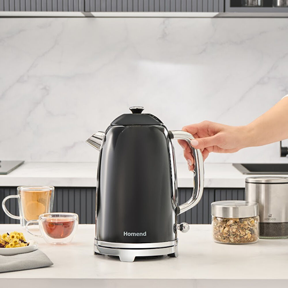 Homend Vintage Heatrow 1627H Kettle Su Isıtıcısı 2200W Siyah thumbnail 2