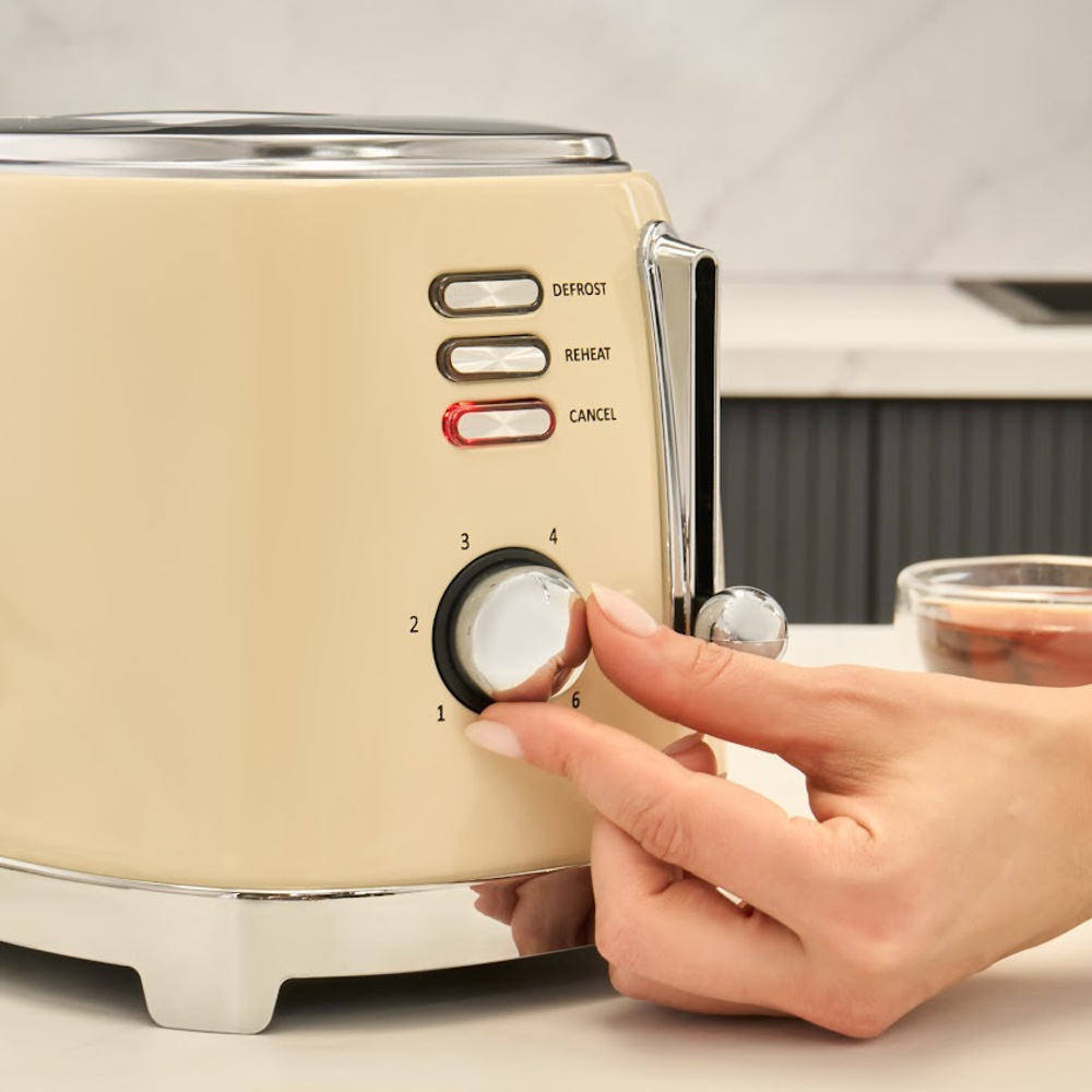 Homend Vintage Breadfast 1527H 2 Dilim Kapasiteli Ekmek Kızartma Makinesi Krem görseli 5