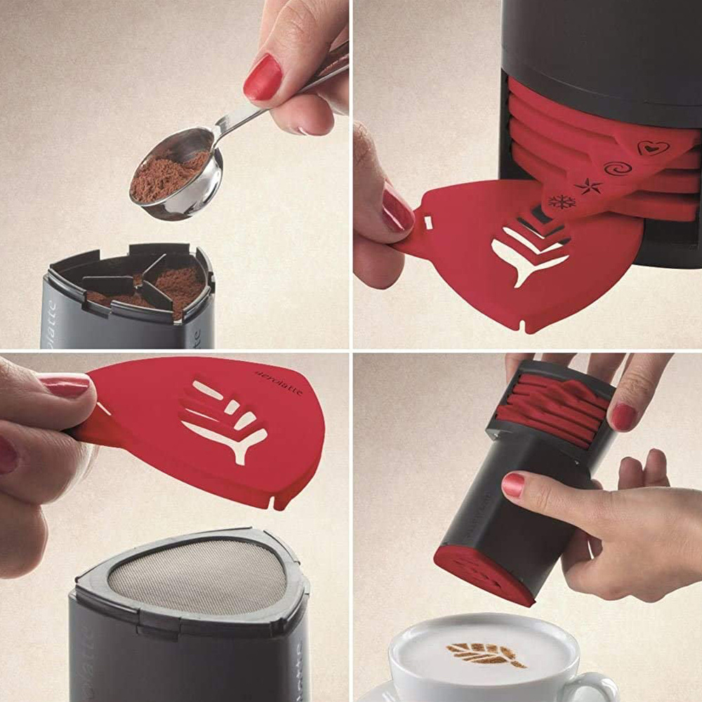 Aerolatte Cappuccino Artist Şablonu 6 Değiştirilebilir Eğlenceli Tasarım görseli 4