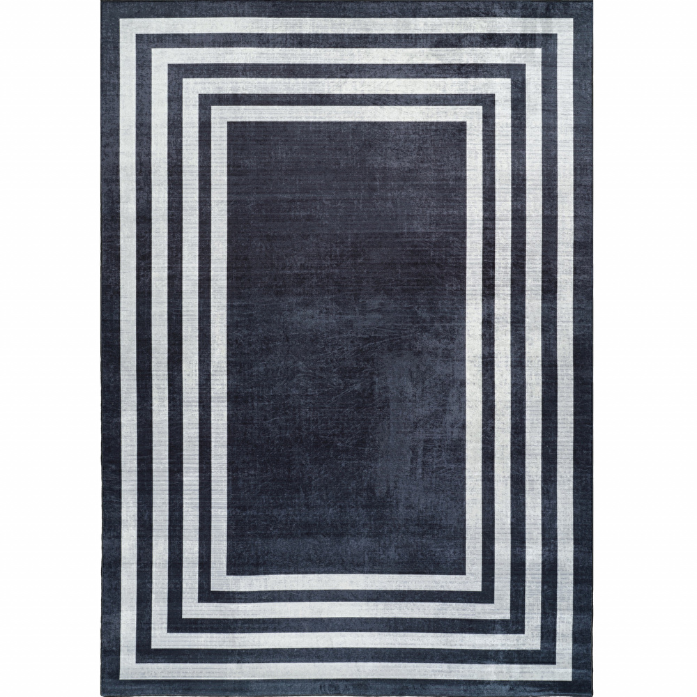 Sare By Kaşmir Frame Black Yıkanabilir Kaymaz Taban 50x80 cm görseli 2