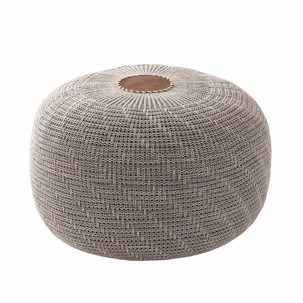 Kaşmir Home 7/24 Dekoratif Örgü Puf Gri 50x50x35 cm görseli 2