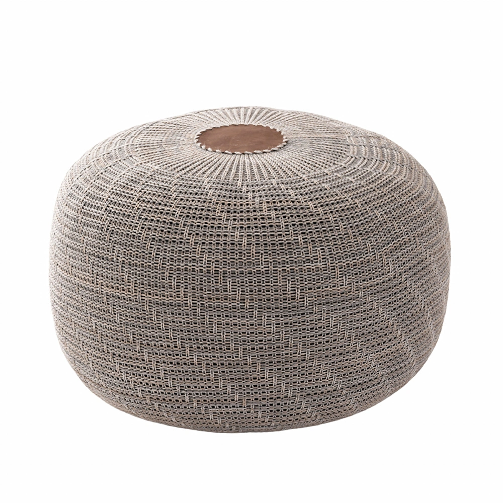 Kaşmir Home 7/24 Dekoratif Örgü Puf Gri 50x50x35 cm görseli 1