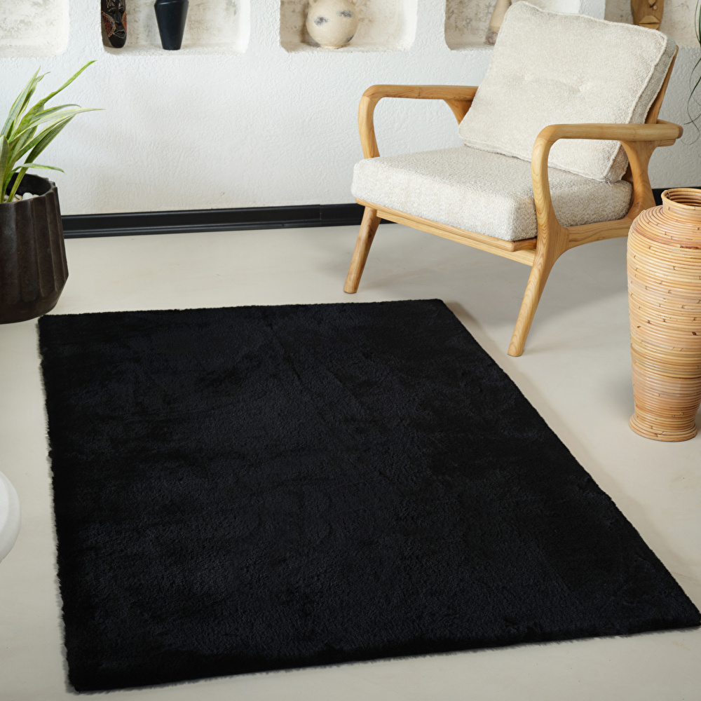 Kaşmir Halı 7/24 Cosy Premium Siyah 120x180 cm görseli 1