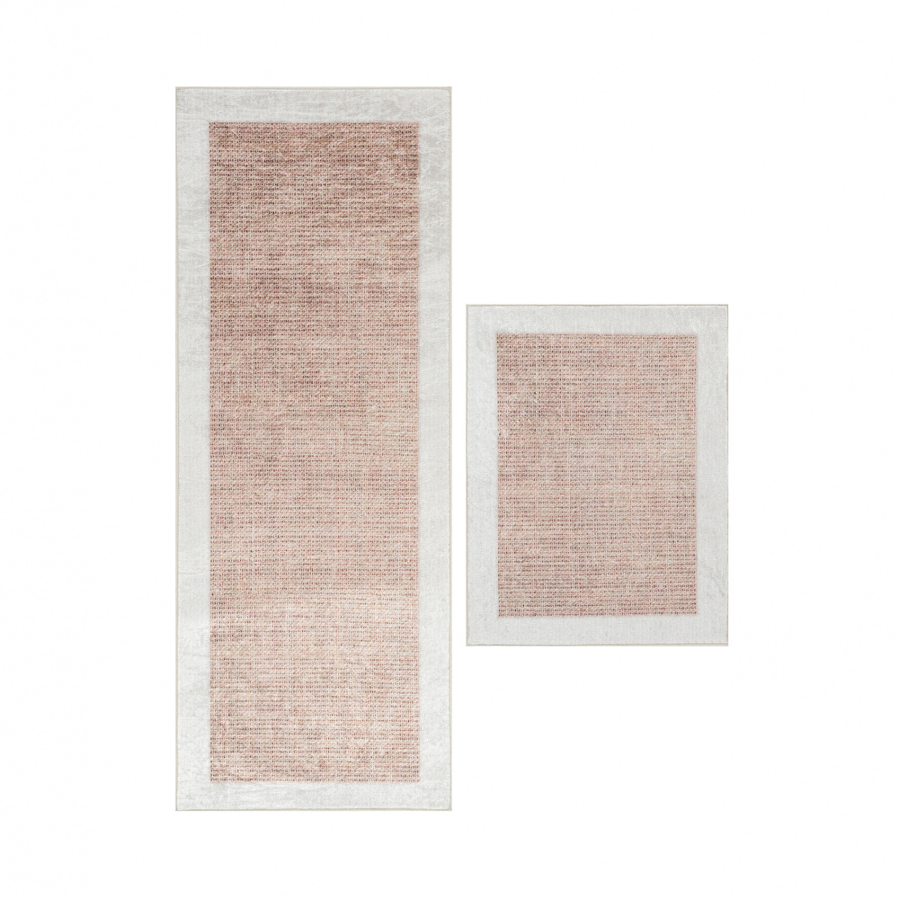 Sare By Kaşmir Halı Ria Set Bej 45x60cm 45x120 cm görseli 2