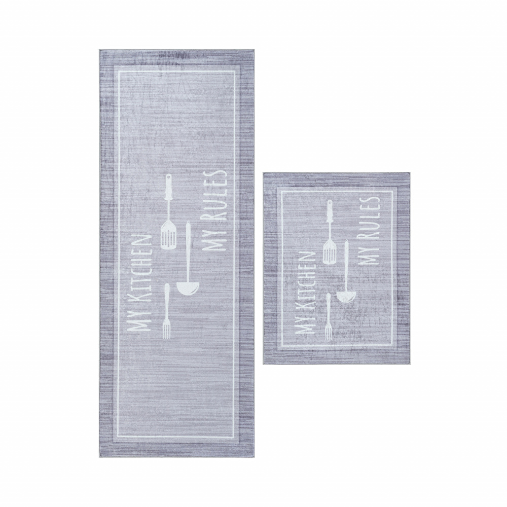 Sare By Kaşmir Halı Kitchen Rules Set 45x60cm 45x120 cm görseli 2