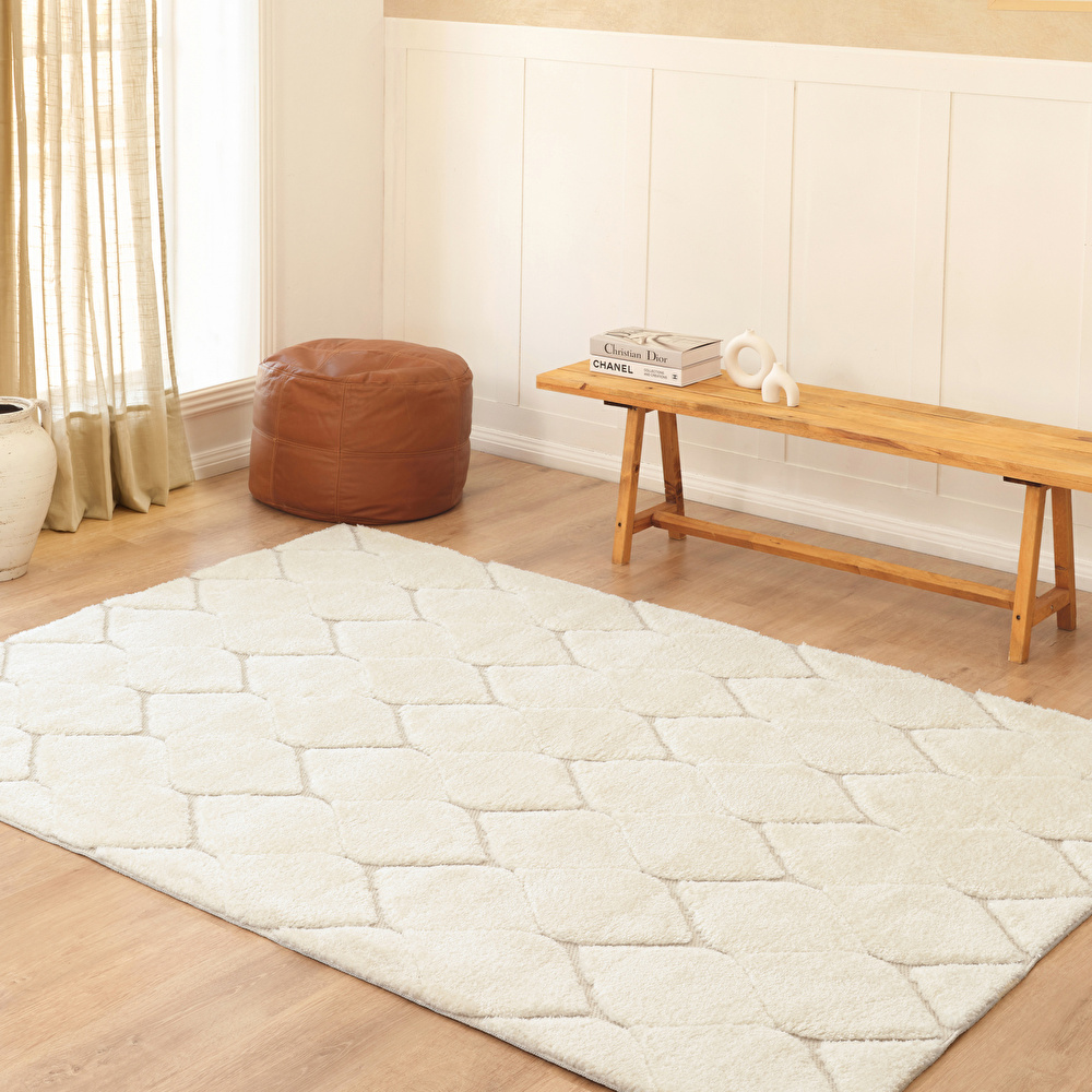 Kaşmir Halı Süpersoft Grace White 200x290 cm görseli 1