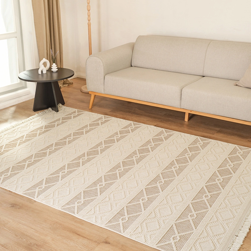 Kaşmir Halı 7/24 İskandinav Larus Beige 120x180 cm görseli 1