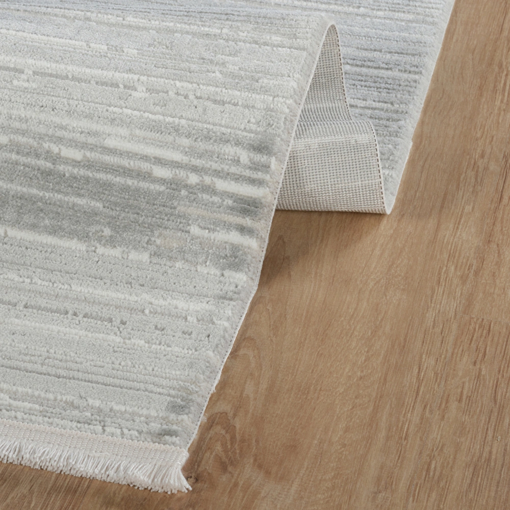 Kaşmir Halı 7/24 Elegante Evore Grey 100x300 cm görseli 5
