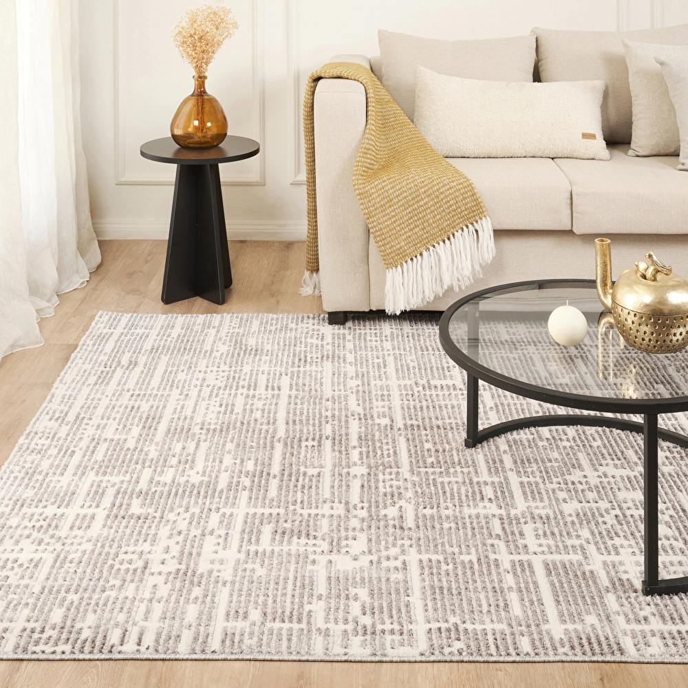  Kaşmir Halı 7/24 İskandinav Sten Gri 200x290 cm görseli 1