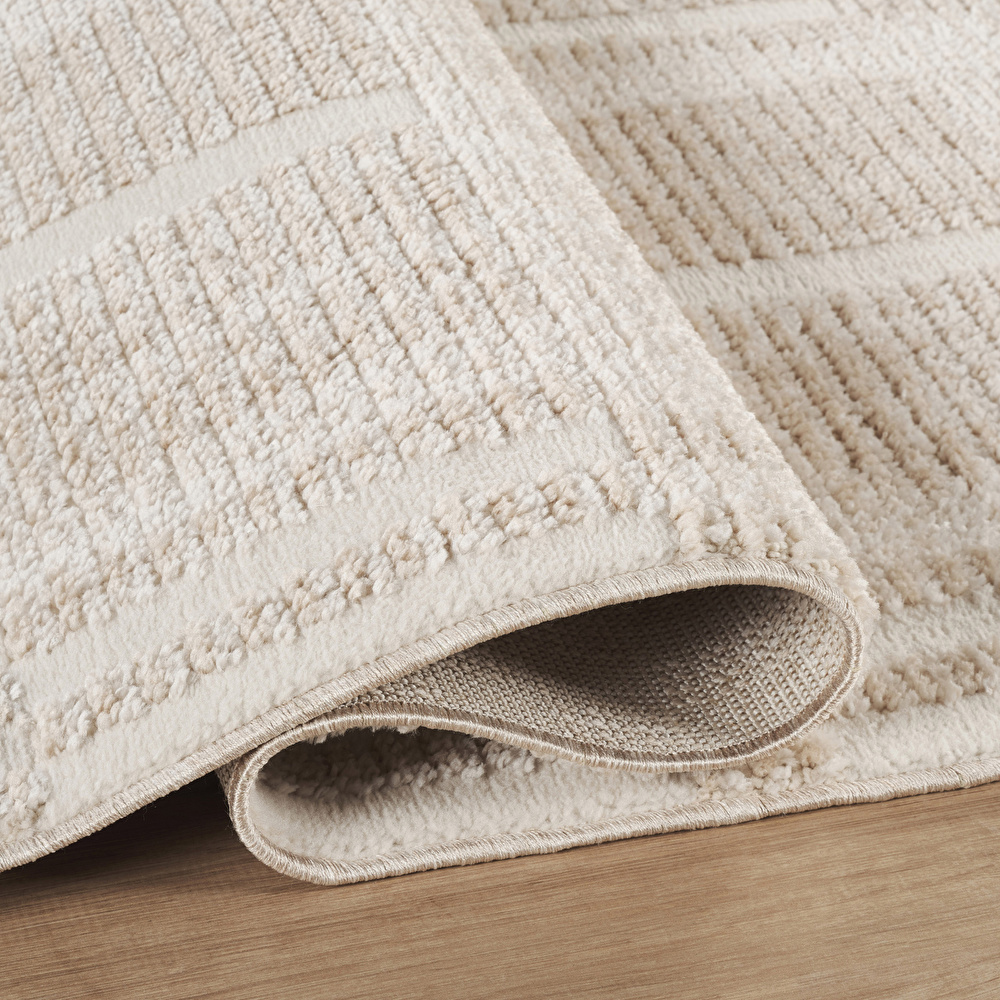  Kaşmir Halı 7/24 İskandinav Velar Bej 80x300 cm görseli 4