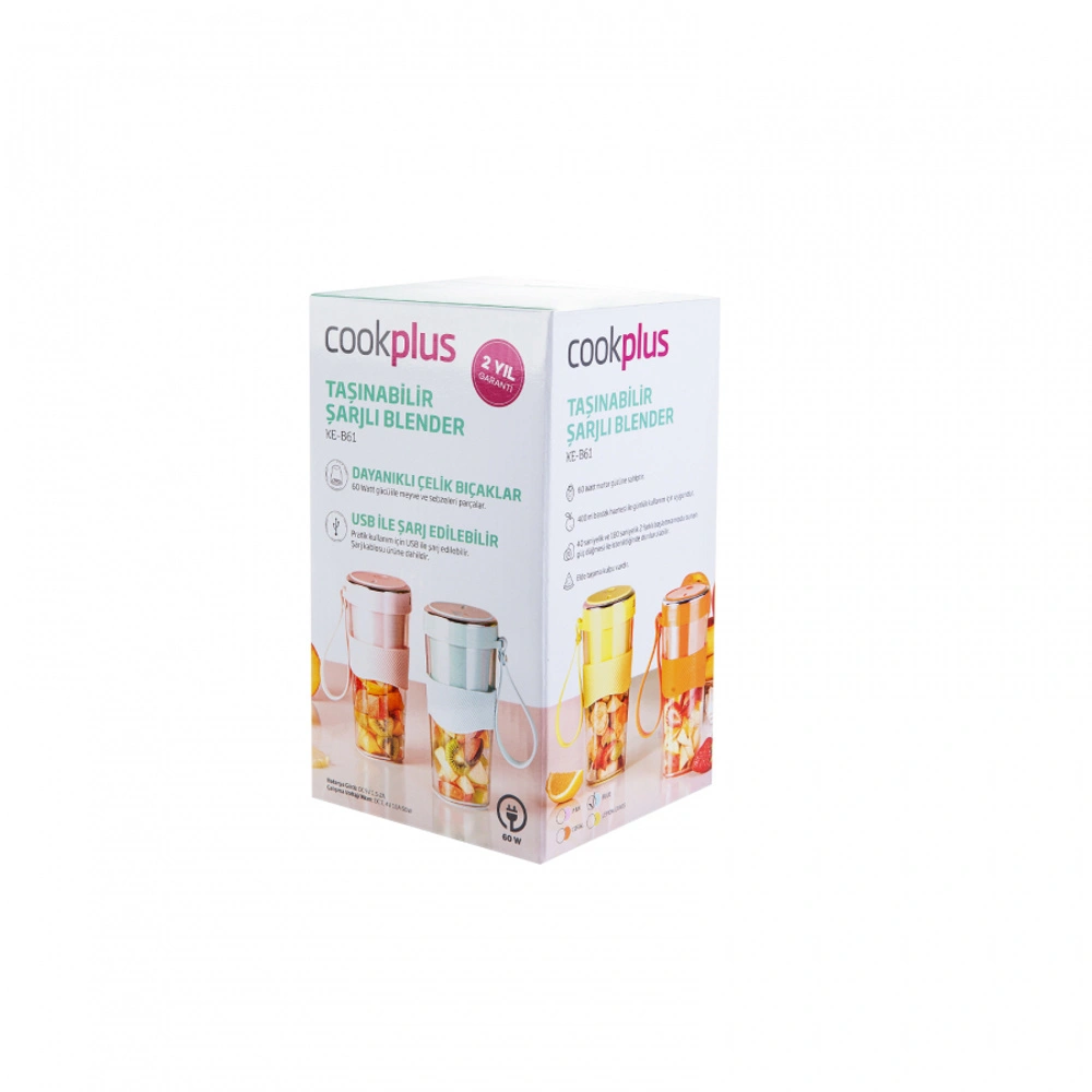 Cookplus Blue Taşınabilir Şarjlı Smoothie Blender görseli 19