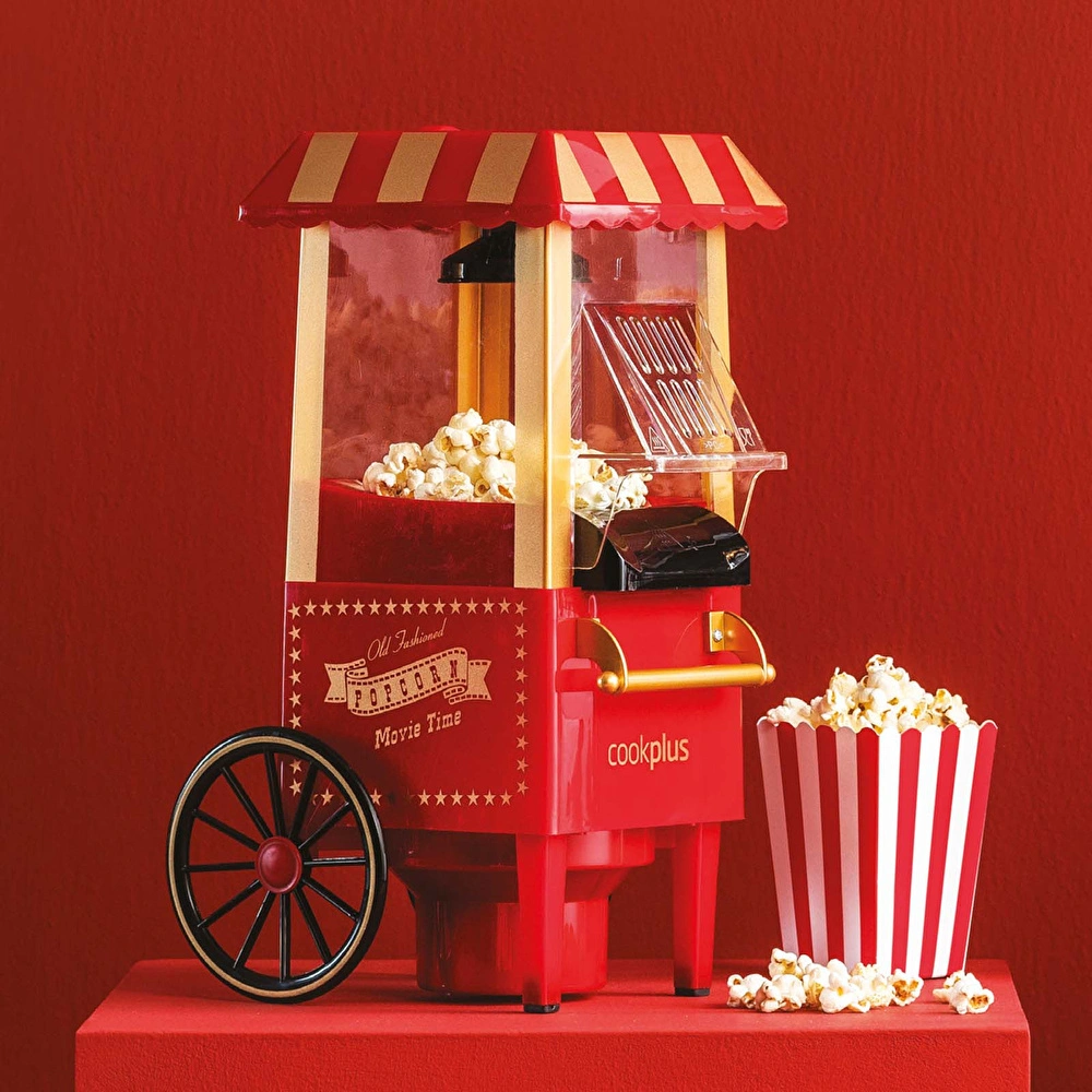 Cookplus Mutfaksever Kırmızı Mısır Patlatma Popcorn Makinesi görseli 1