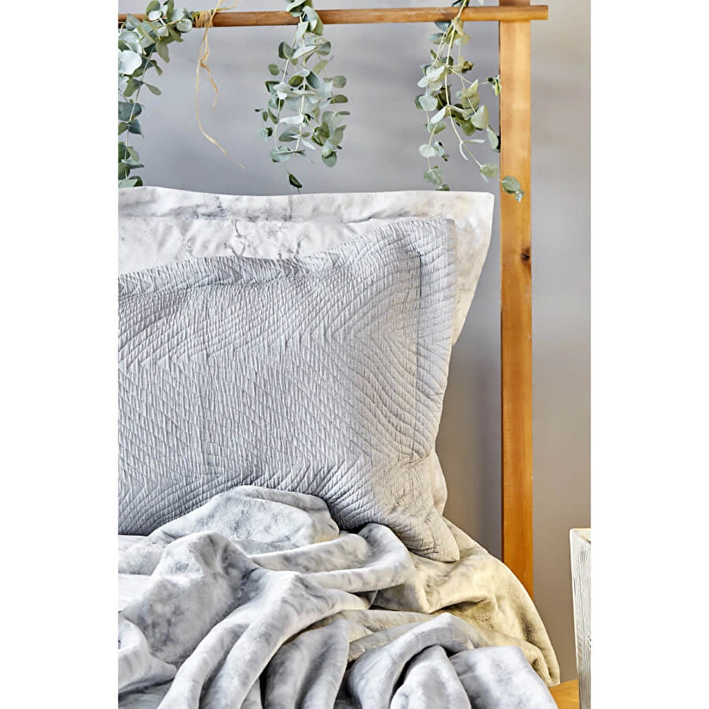 Karaca Home Kaori Gri Saten Çift Kişilik Nevresim Takımı görseli 4