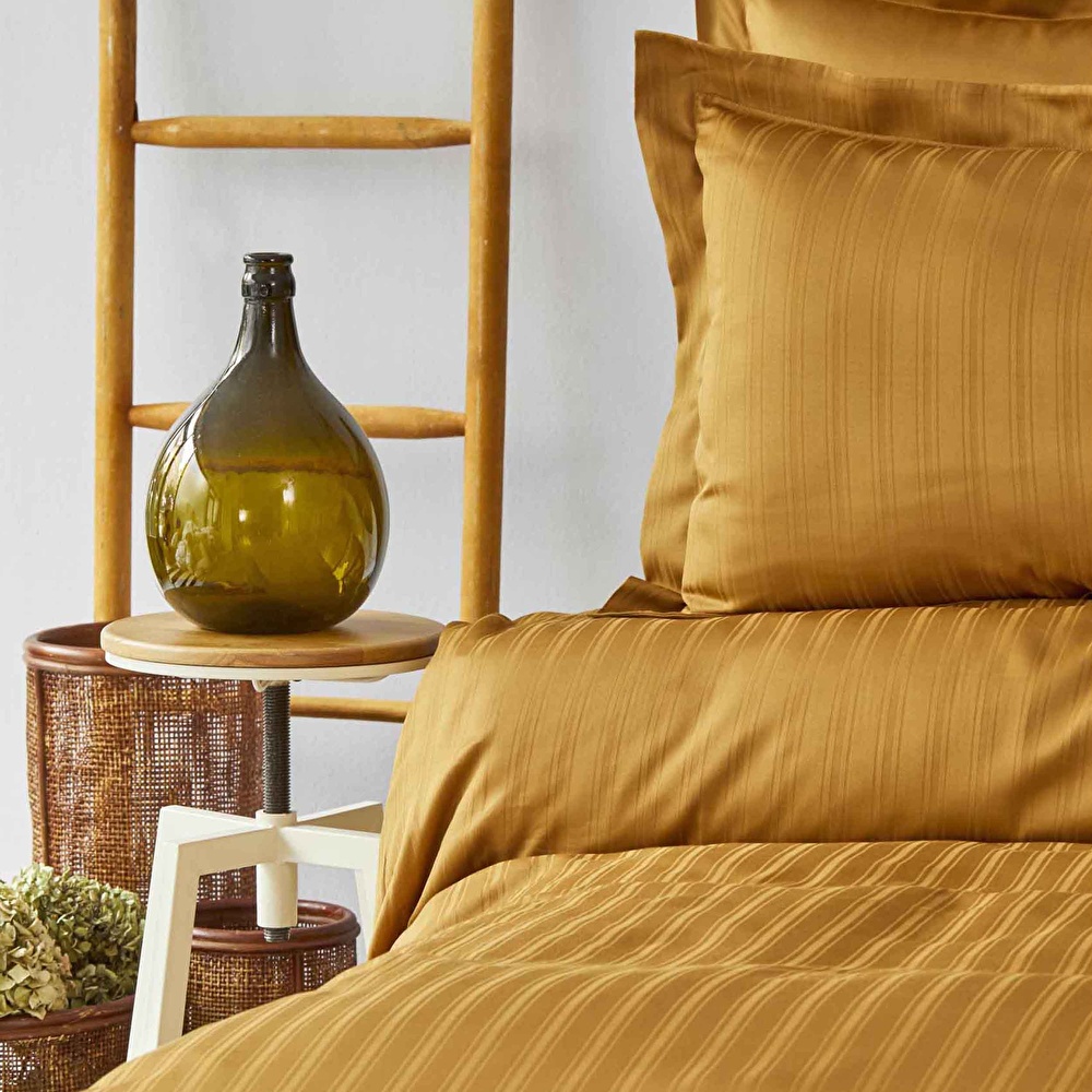 Karaca Home Charm Bold Hardal %100 Pamuk Çift Kişilik Nevresim Takımı görseli 3