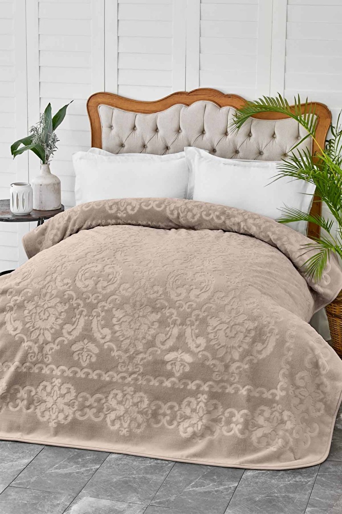 Karaca Home Rauqel Best Vizon Çift Kişilik Pano Embosy Battaniye görseli 1