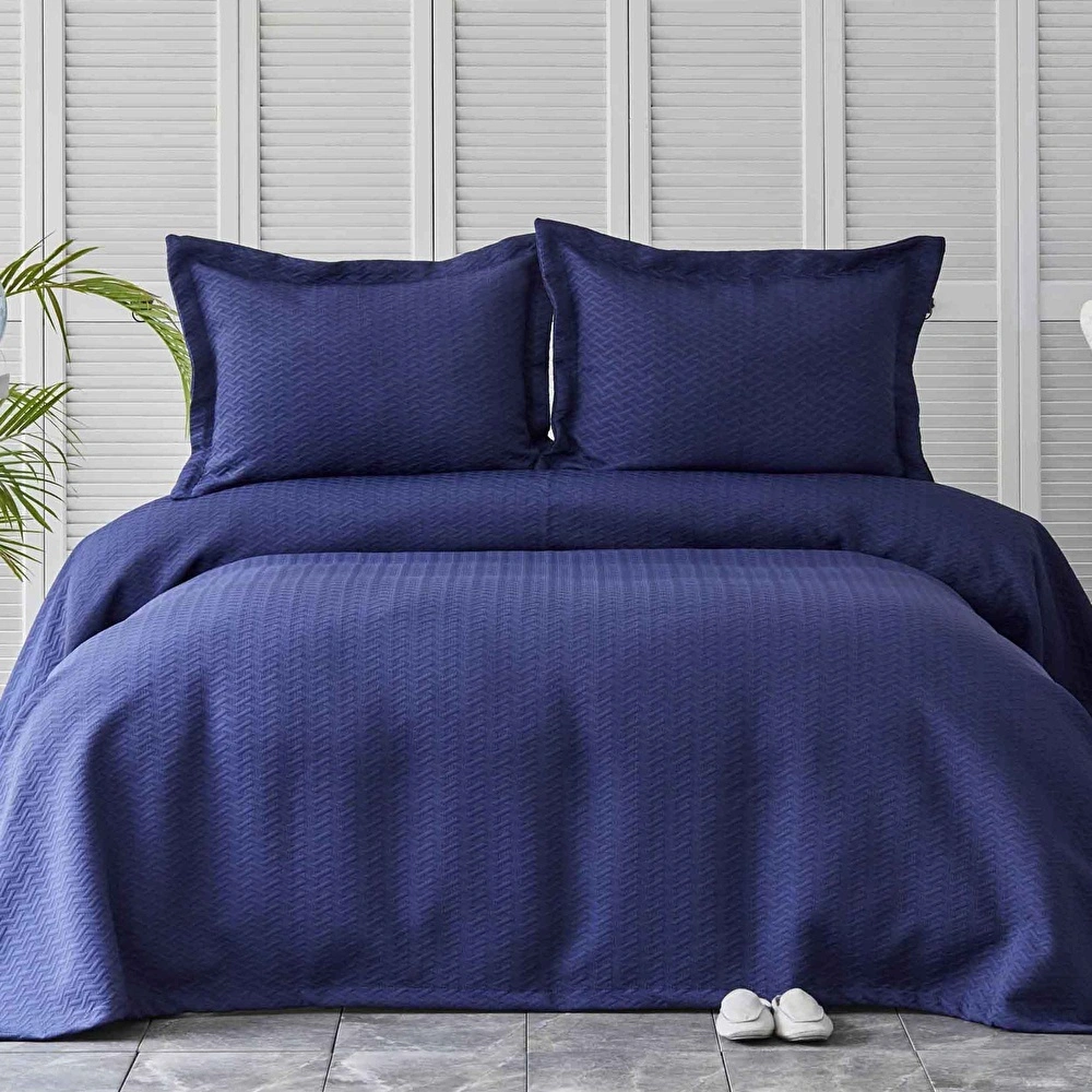 Karaca Home Charm Bold Lacivert Çift Kişilik Yatak Örtüsü Seti görseli 1