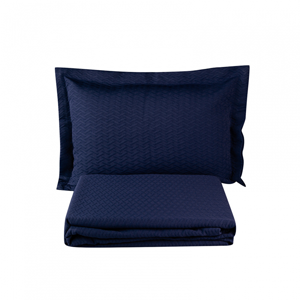 Karaca Home Charm Bold Lacivert Tek Kişilik Yatak Örtüsü Seti görseli 3