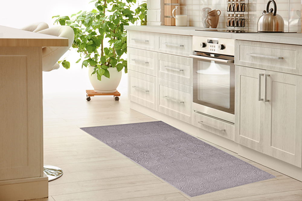 Karaca Home Leslie Gri Emboss Halı 80x150 cm görseli 3