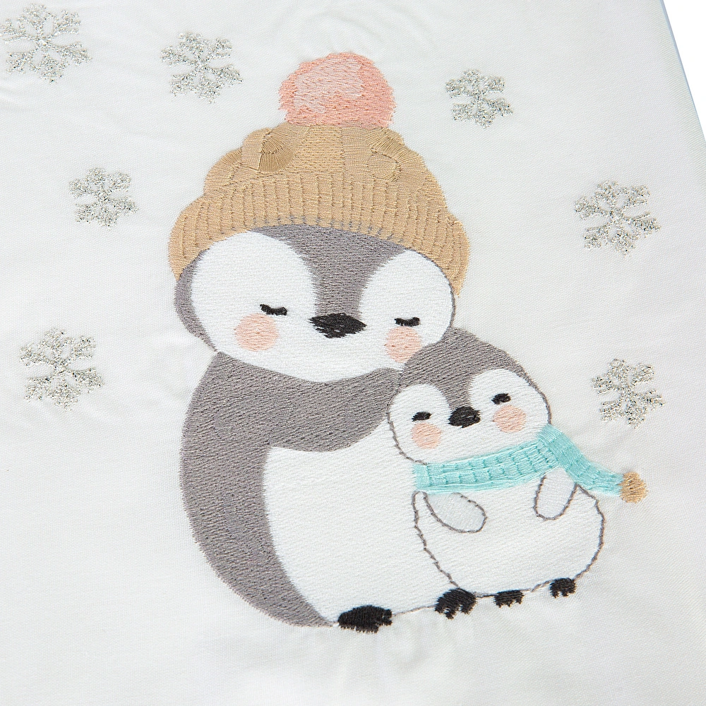 Karaca Home Bambino Penguins Gri Nakışlı Private Bebek Seti görseli 3