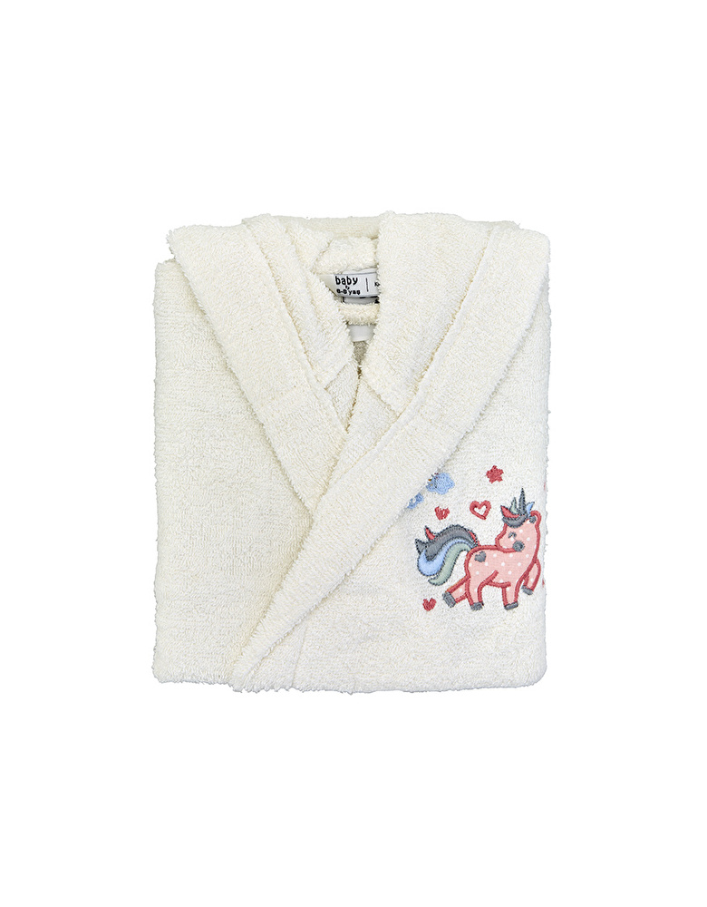 Karaca Home Digna 6-8 Yaş Çocuk Bornozu - Offwhite görseli 1