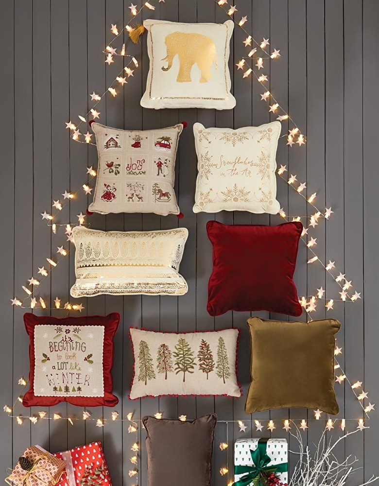 Karaca Home Ethnic Gold Baskılı Kadife Kırlent 35x55 cm görseli 2