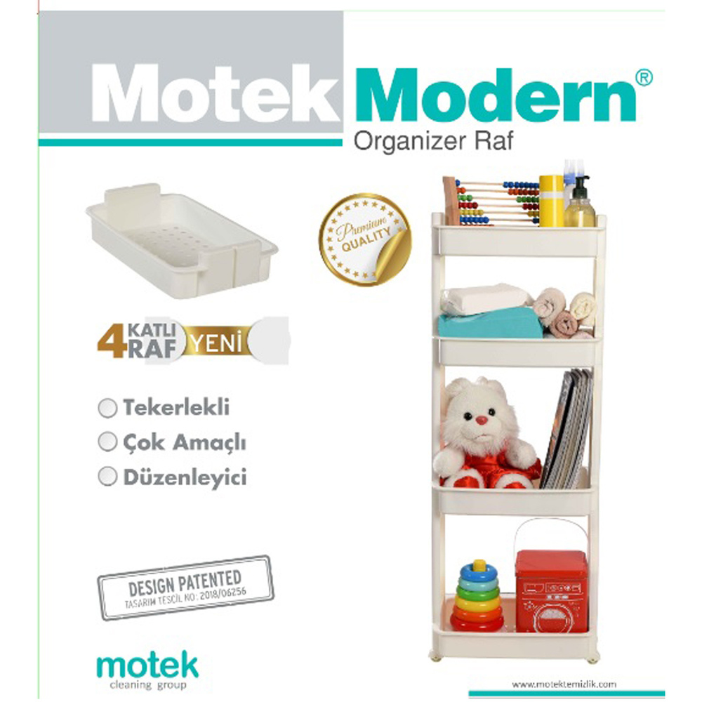 Sarah Anderson Modern Organizer Beyaz 4lü Raf görseli 2