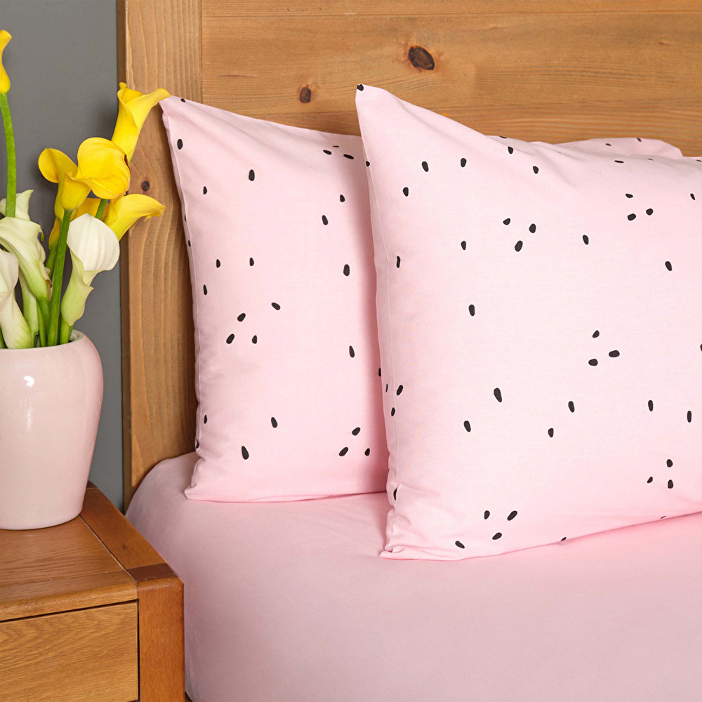 Sarah Anderson Watermelon Pembe %100 Pamuk Çift Kişilik Lastikli Çarşaf Set görseli 1