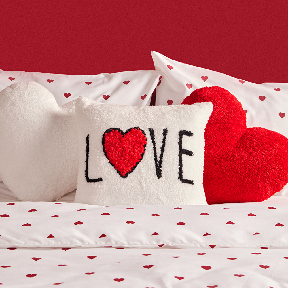 Sarah Anderson Amour Kalp Yastık Beyaz görseli 4
