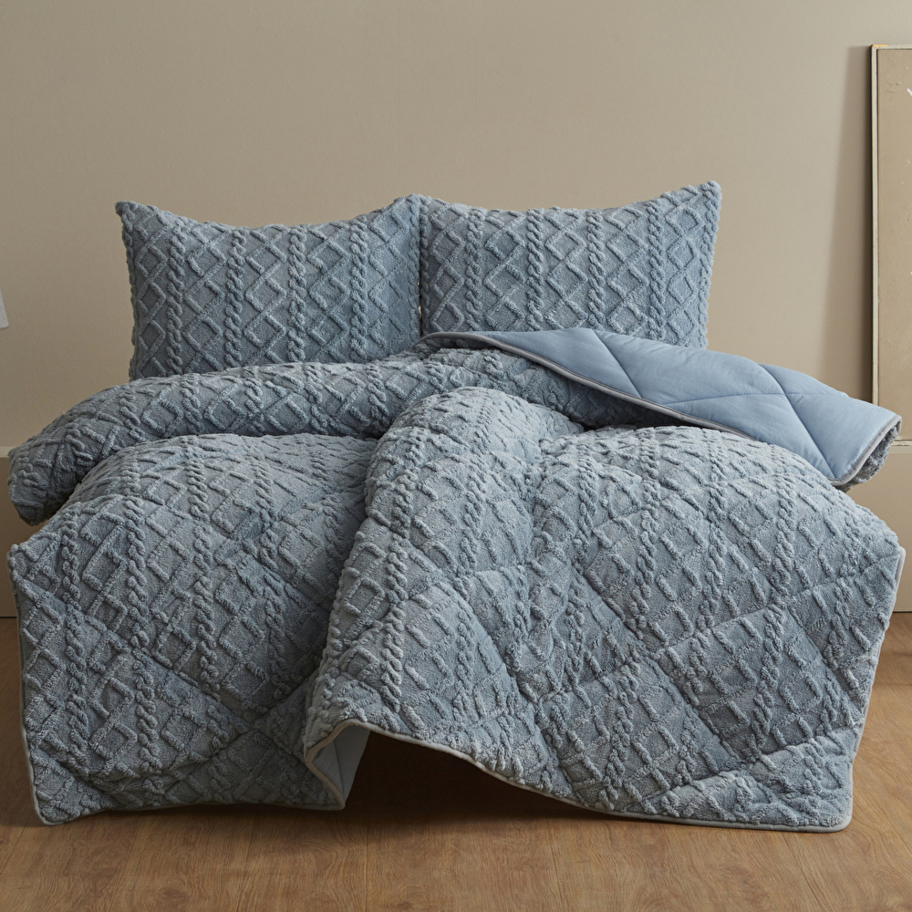 Sarah Anderson Softy Tek Kişilik Comfort Set Mavi görseli 2