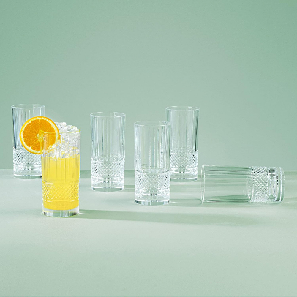 RCR Brillante Yüksek Kalite Cam 6'lı Meşrubat Bardağı Seti 370 ml görseli 1