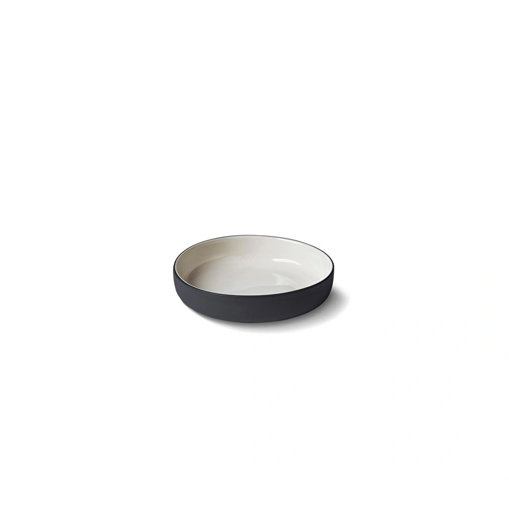 Esma Dereboy Capsule El Yapımı Porselen Büyük Boy Yuvarlak Meze Kasesi 11 cm Siyah/Fildişi görseli 1