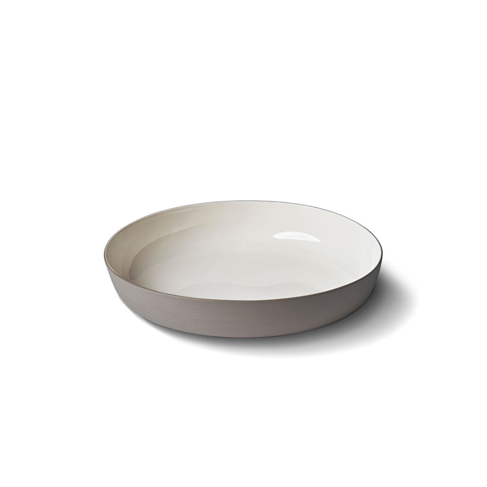 Esma Dereboy Capsule El Yapımı Porselen Büyük Boy Yuvarlak Kase 20 cm Taş Rengi/Fildişi görseli 1