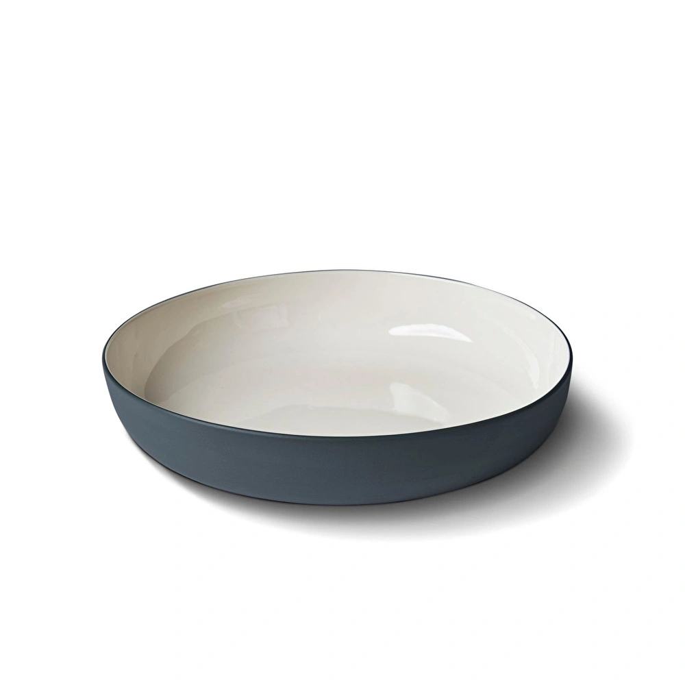 Esma Dereboy Capsule El Yapımı Porselen Yuvarlak Salata Kasesi 24 cm Siyah/Fildişi görseli 1